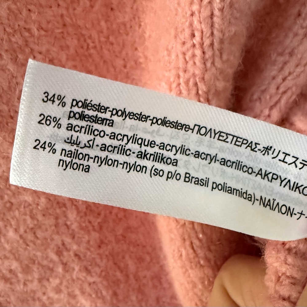 Zara Women’s Pink Mock Turtle Neck Cropped Oversized Sweater! Small! - Picture 4 of 7